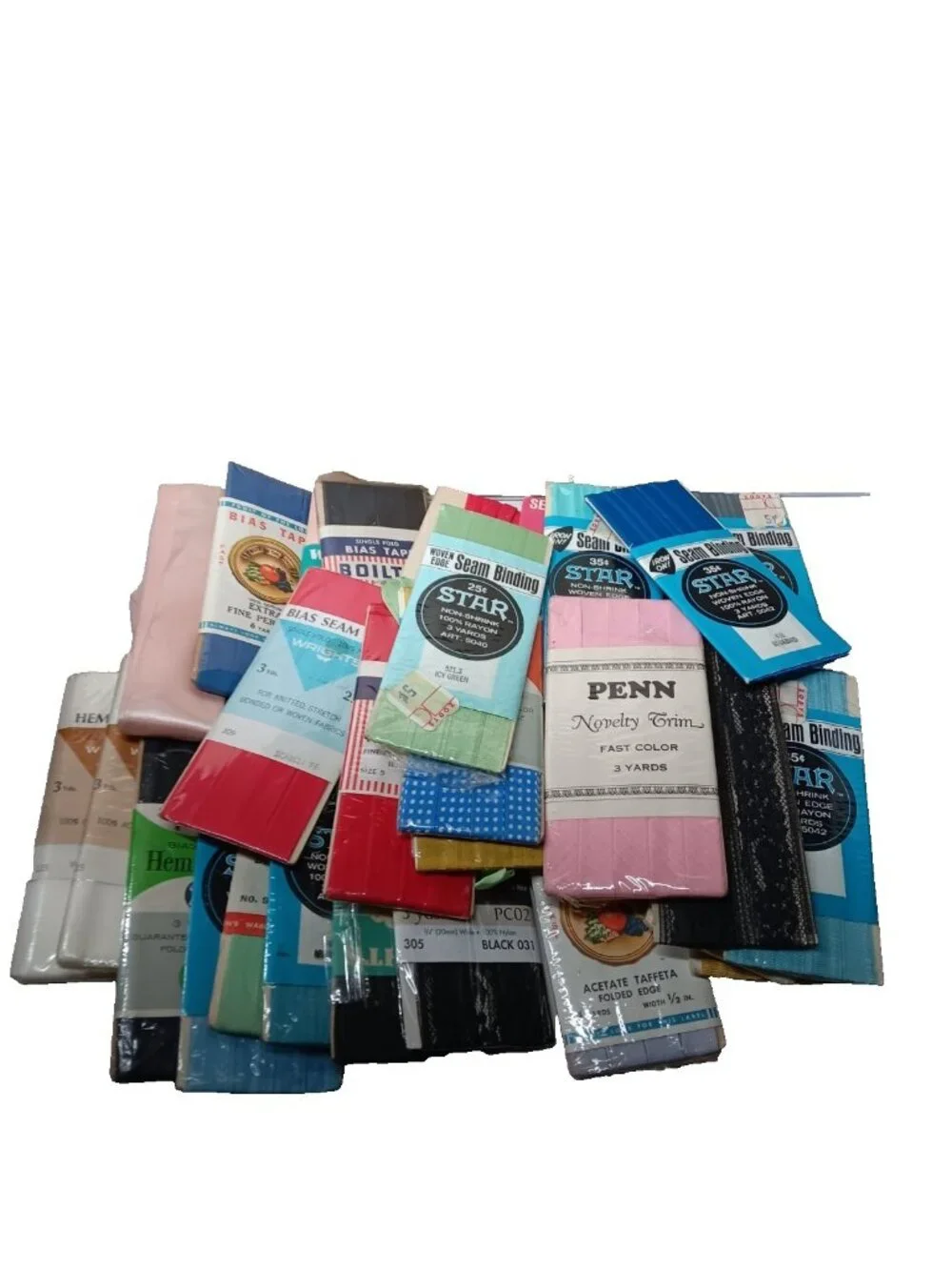 Vtg Lot Sewing Destash Bindings Trims Seam Tape Blanket Trim Piping & REMNANTS